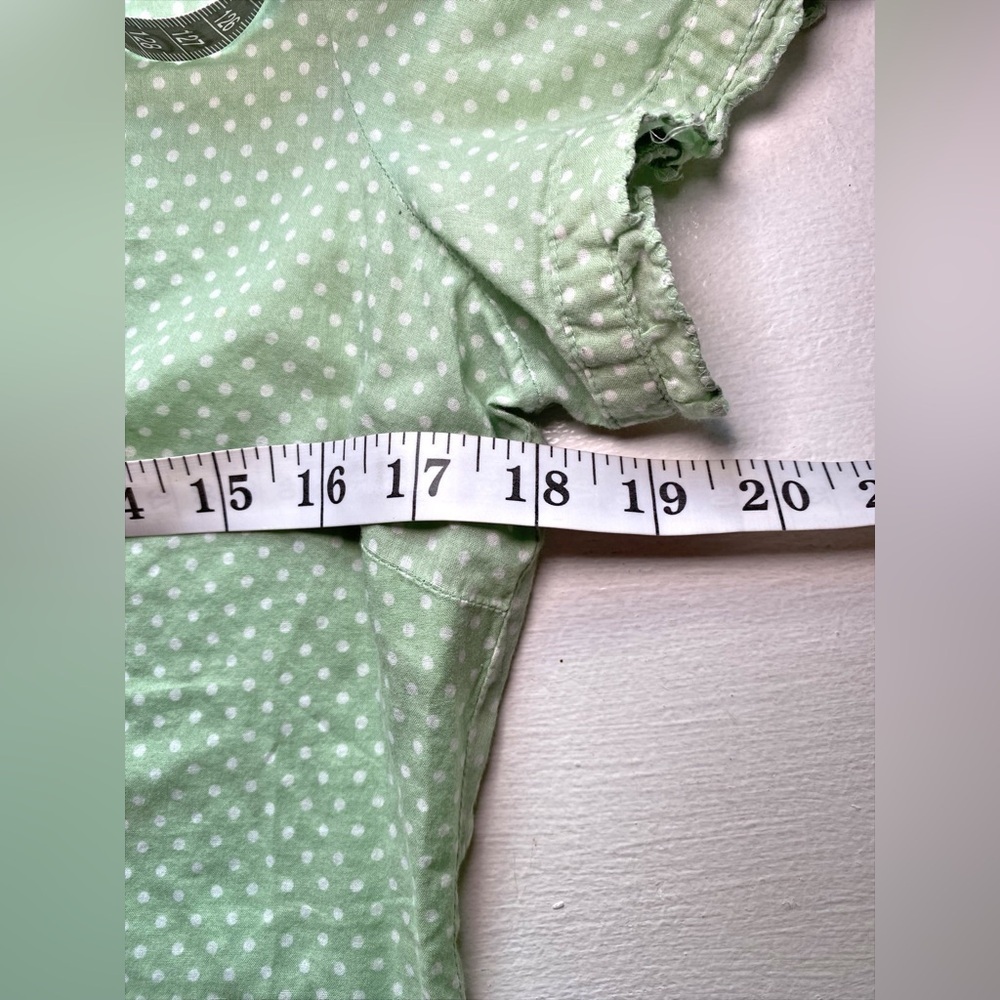 American Eagle Vintage Y2K Green & White Polka Dot Short Sleeve Button Down Top - Picture 8 of 11
